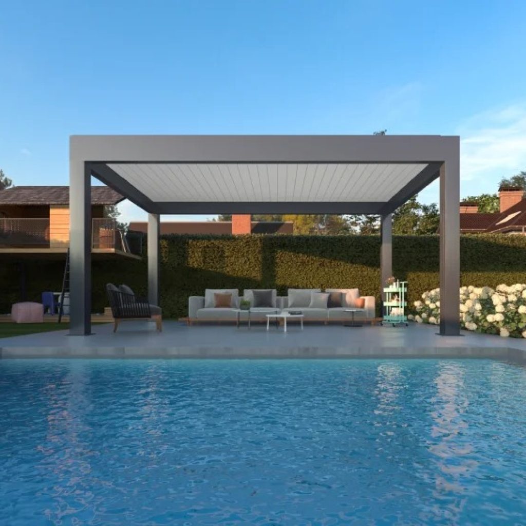 Pergola with Covered Roof: Durable Outdoor Shelter for Your Yard